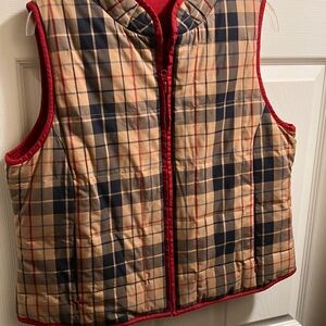 Vintage Pendleton Women’s Down filled Plaid Vest with Red Accents